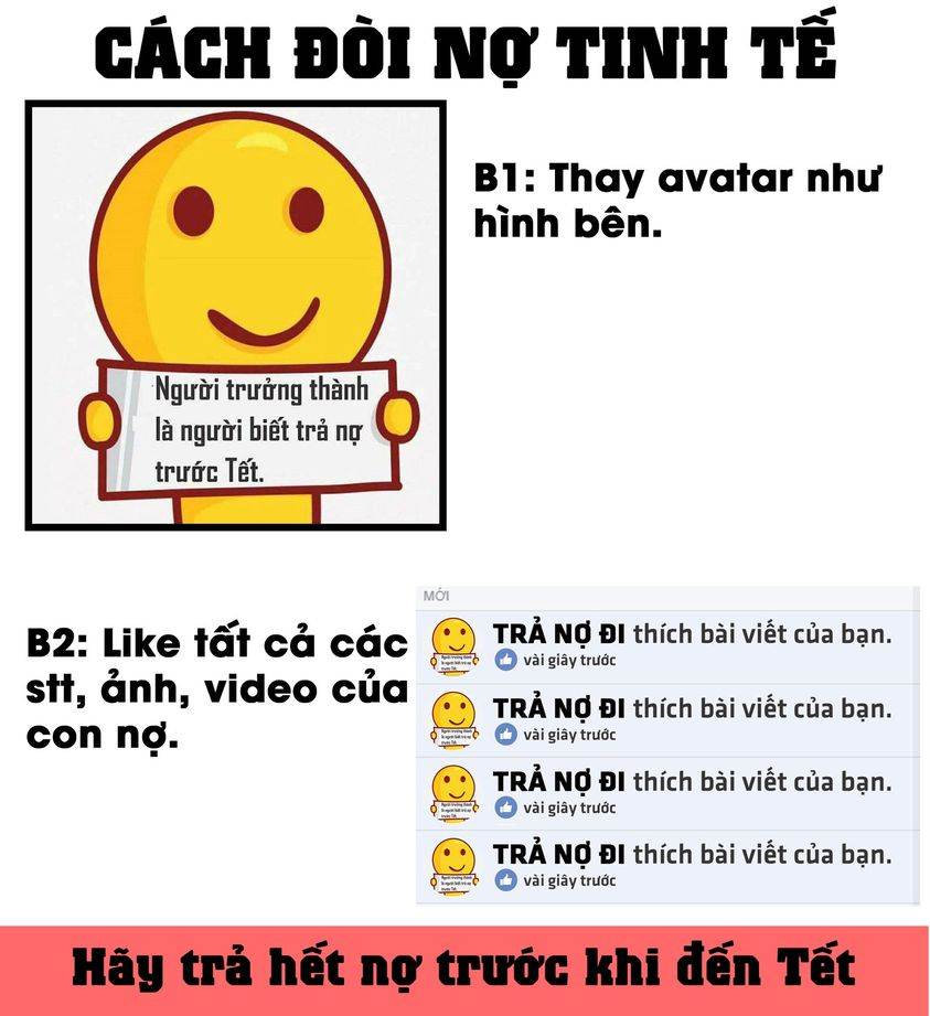 Tổng hợp các bài post facebook STT đòi nợ hay, khéo, hài hước 5 cach doi no tinh te tren facebook