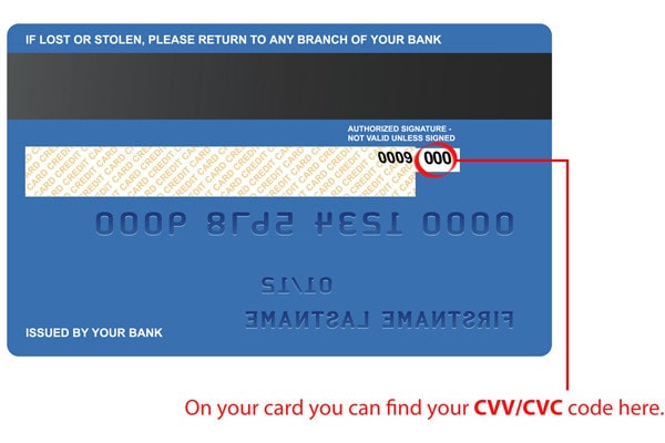 cách tìm mã CVV trên thẻ tín dụng