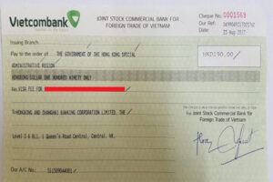 cách viết séc rút tiền mặt ngân hàng Vietcombank