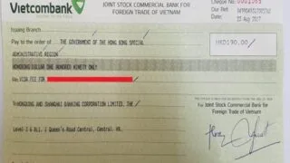 cách viết séc rút tiền mặt ngân hàng Vietcombank