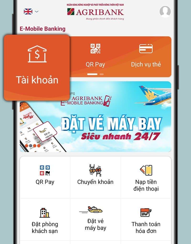 kiem tra giao dich Agribank bang E Mobile Banking 3