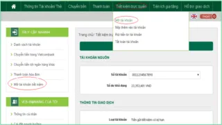 hướng dẫn mở tài khoản Vietcombank online