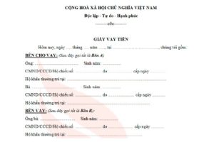 Mẫu giấy cho vay tiền mới nhất 2021