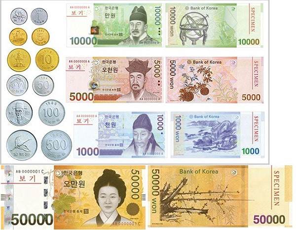đổi tiền Hàn Quốc sang tiền Việt Nam