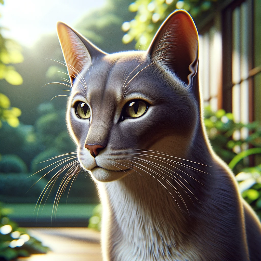 dallc2b7e 2024 04 03 23 09 55 create a hyper realistic image of a cat in its natural environment showcasing the animals agility and grace the cat with its sleek fur sharp eyes