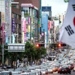 after experiencing a one per cent contraction last year south koreas economy grew by 1 6 per cent in the first quarter from the previous quarter bouncing back to pre pandemic levels afp